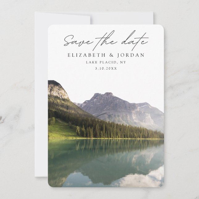 Lake Placid New York Save the Date Wedding Invitation (Front)