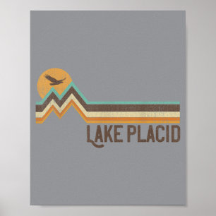 Lake Placid Ny 70s 80s Retro Style Vintage Poster