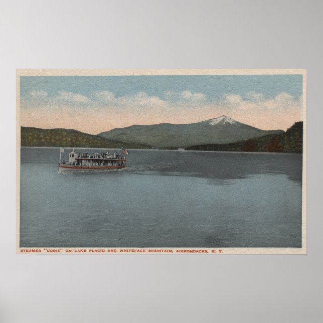 Lake Placid, NY - View of Steamer Doris Poster (Front)