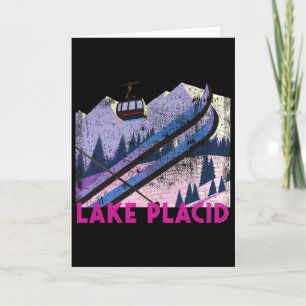 Lake Placid Ski - Vintage Style Lake Placid Skiing Card