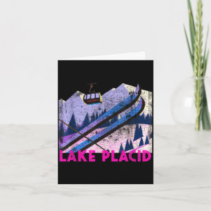 Lake placid ski - vintage style lake placid skiing card