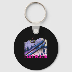 Lake placid ski - vintage style lake placid skiing keychain