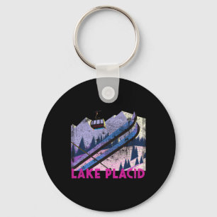 Lake Placid Ski - Vintage Style Lake Placid Skiing Keychain
