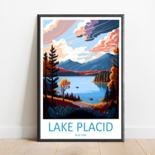 Lake Placid Travel Print Wall Art Lake Placid Wall