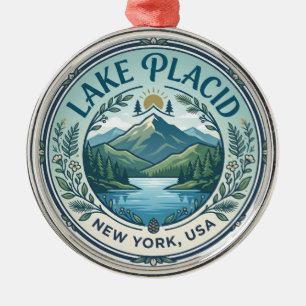 Lake Placid USA Metal Ornament