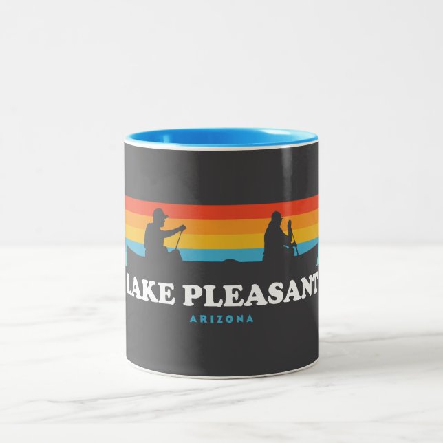 Lake Pleasant Arizona Canoe Two-Tone Coffee Mug (Center)
