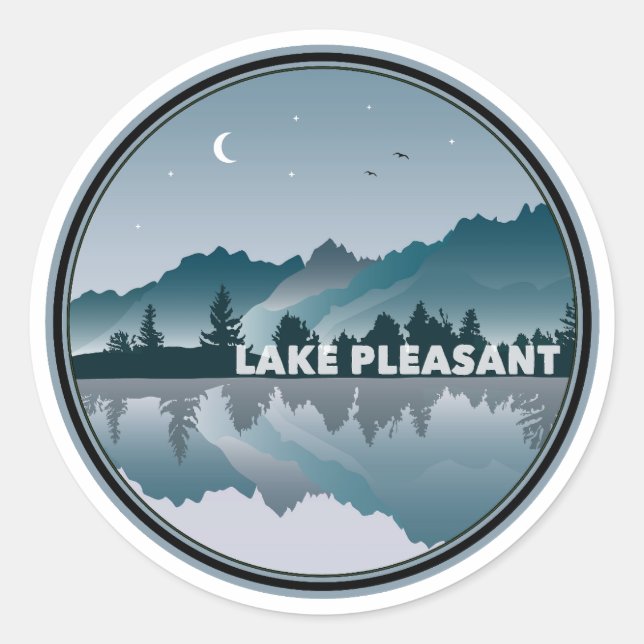 Lake Pleasant Arizona Reflection Classic Round Sticker (Front)