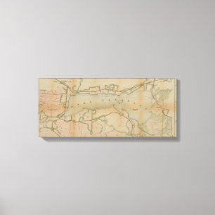 Lake Pleasant New York Vintage Map Canvas Print