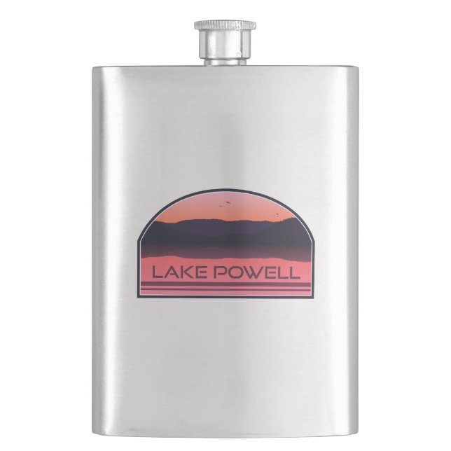 Lake Powell Arizona Utah Red Sunrise Hip Flask (Front)