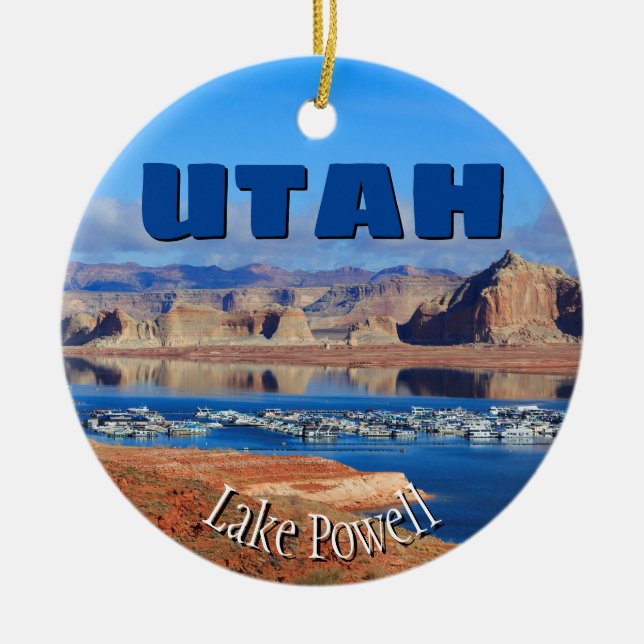 Lake Powell Houseboats Ceramic Ornament (Front)