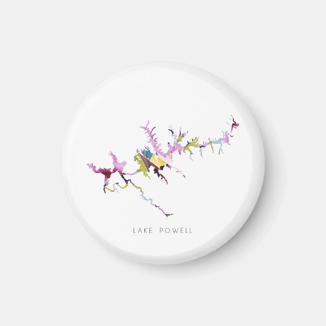 Lake Powell Minimalist Silhouette Map Magnet (Front)