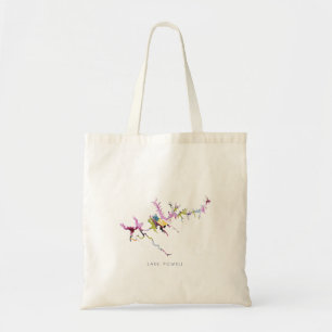 Lake Powell Silhouette Map Tote Bag