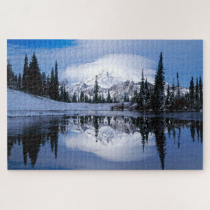Lake Reflections In Winter Jigsaw Puzzle