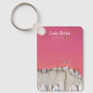 Lake Retba, Senegal - Pink Lake Boats Classic Keychain