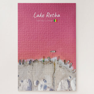 Lake Retba, Senegal - Pink Lake Boats Jigsaw Puzzle