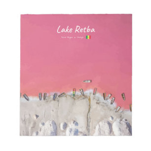 Lake Retba, Senegal - Pink Lake Boats Notepad