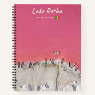 Lake Retba, Senegal - Pink Lake Boats Spiral Notebook