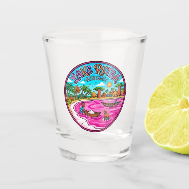 Lake Retba Senegal Shot Glass (Front)