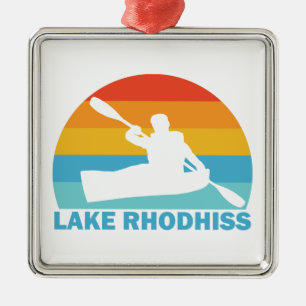 Lake Rhodhiss North Carolina Kayak Metal Ornament