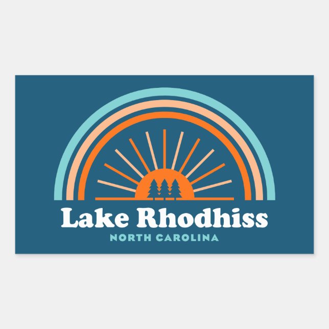 Lake Rhodhiss North Carolina Rainbow Sticker (Front)