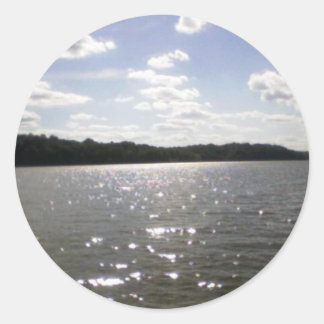 lake ripples classic round sticker