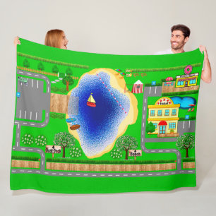 Lake Roads for Cars Fleece Blanket