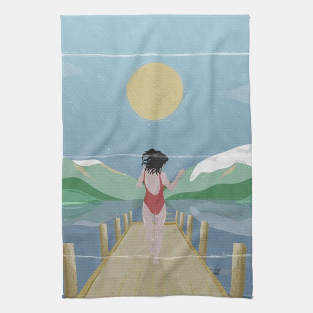 Lake Rotoiti New Zealand Kitchen Towel (Vertical)