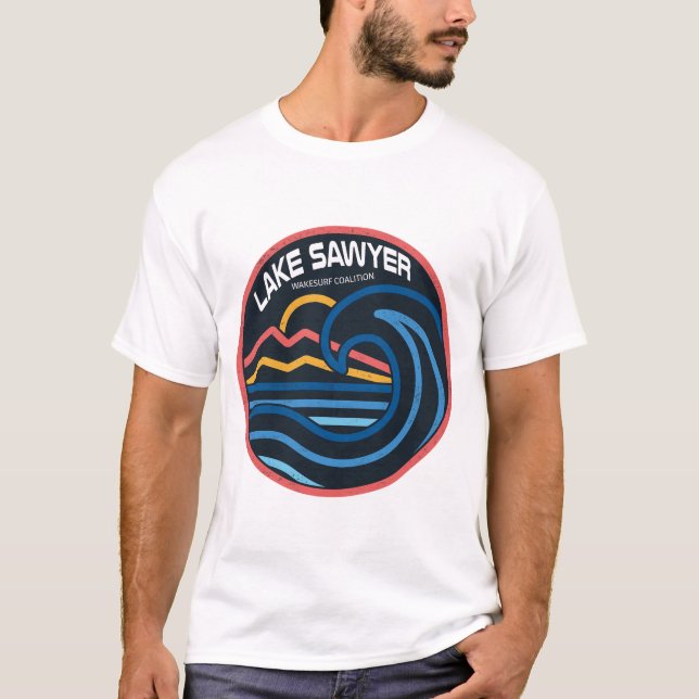 Lake Sawyer Wake Surf Men's Shirt (Front)