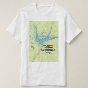 Lake Seminole Georgia Map poster T-Shirt