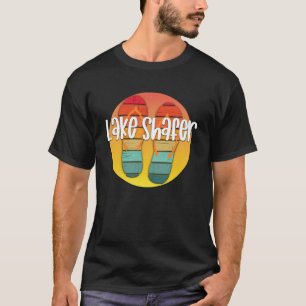 Lake Shafer Indiana Retro Flipflop Sunset Graphic T-Shirt