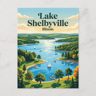 Lake Shelbyville Illinois Postcard