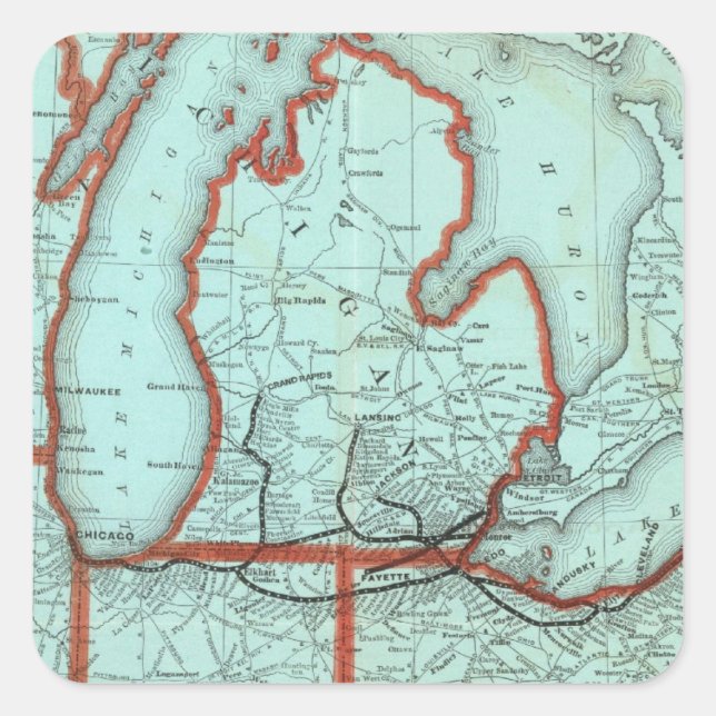 Lake Shore and Southern Michigan Railway Square Sticker (Front)