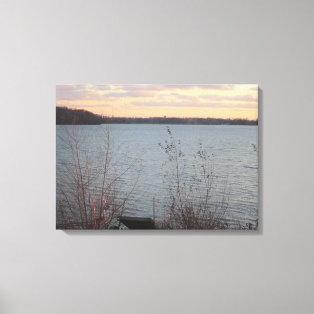 Lake Shore Sunset Canvas - 2 Panel Print (Front)