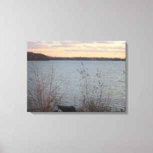 Lake Shore Sunset Canvas - 4 Panel Print