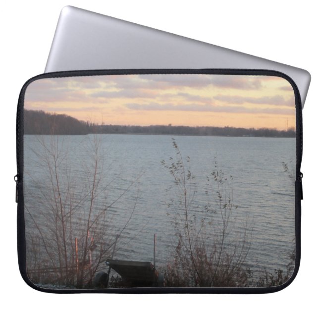 Lake Shore Sunset Laptop Sleeve (Front)