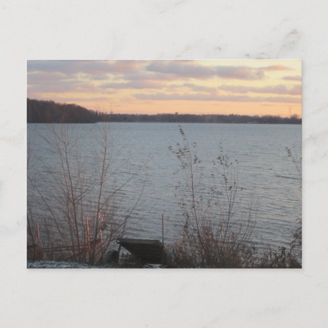 Lake Shore Sunset Postcard (Front)