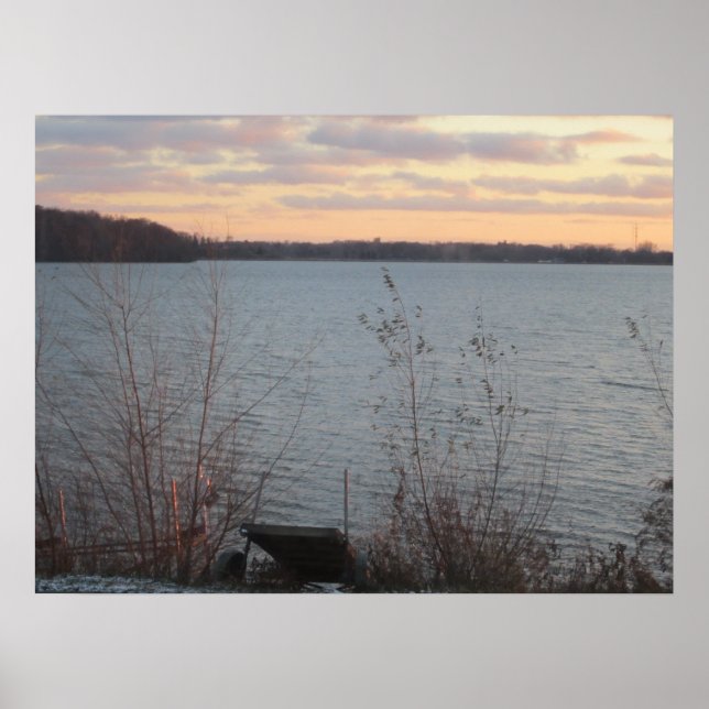 Lake Shore Sunset Poster (Front)