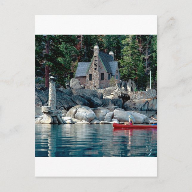 Lake Sight Seeing By Canoe Tahoe Postcard (Front)