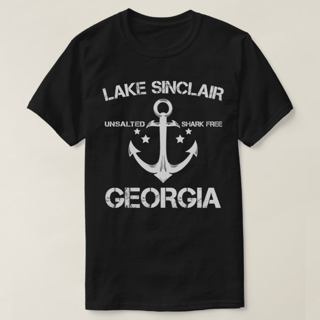 LAKE SINCLAIR GEORGIA Funny Fishing Camping Summer T-Shirt (Design Front)