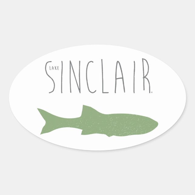 Lake Sinclair Oval Sticker (Front)