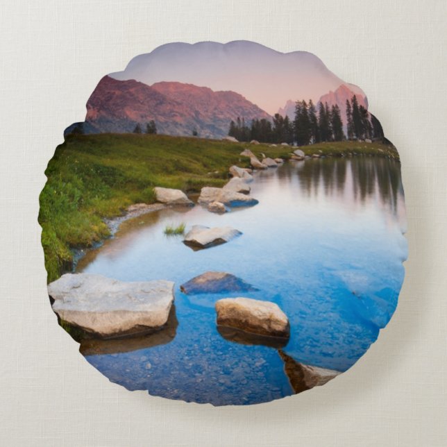 Lake Solitude Round Pillow (Front)