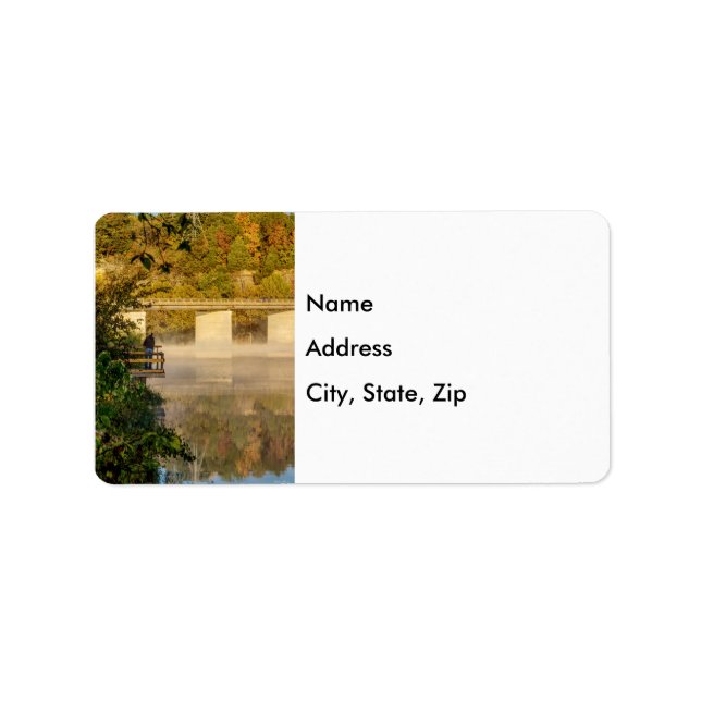 Lake Springfield Autumn Fishing Address Labels (Front)