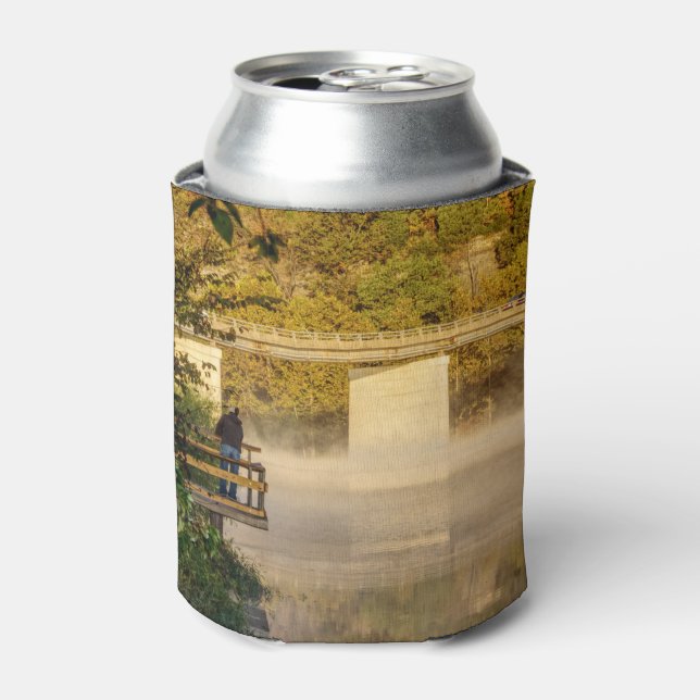 Lake Springfield Autumn Fishing Can Cooler (Can Front)