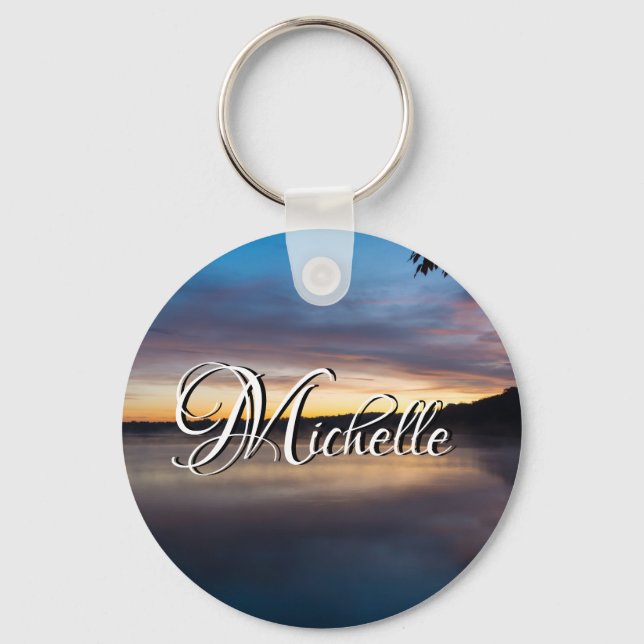 Lake Springfield Autumn Sunrise Keychain (Front)