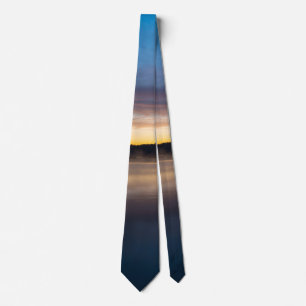 Lake Springfield Autumn Sunrise Neck Tie