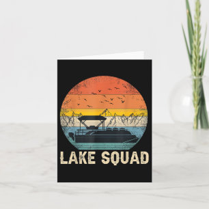 Lake Squad Vintage Pontoon Boat Captain Summer Vib Card