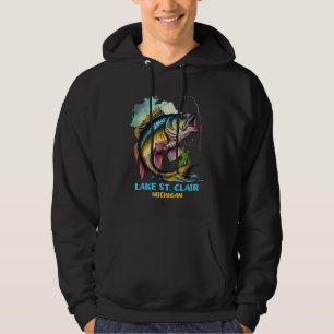 Lake St Clair Michigan Fishing Trip Fisher Flyfish Hoodie