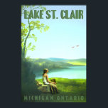 Lake St Clair Michigan Ontario Retro Travel Poster<br><div class="desc">Lake St Clair Michigan Ontario Retro Travel Poster Young Girl and Doodle Dog Art Print 343

vintage art print,  retro gig poster,  gothic horror art,  alternative wall decor,  surrealist poster,  rock concert print,  sci fi alien art,  macabre illustration,  dark aesthetic,  pop culture poster</div>
