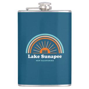 Lake Sunapee New Hampshire Rainbow Hip Flask