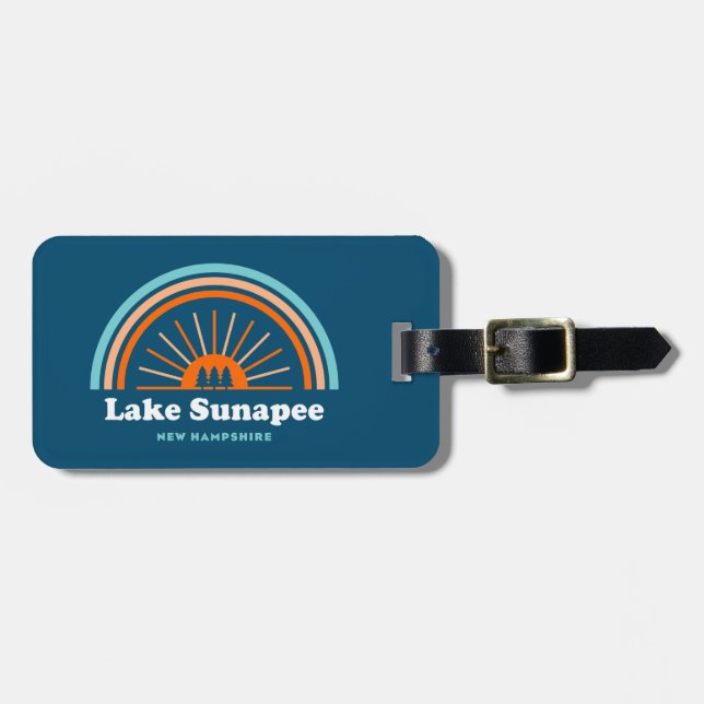 Lake Sunapee New Hampshire Rainbow Luggage Tag (Front Horizontal)